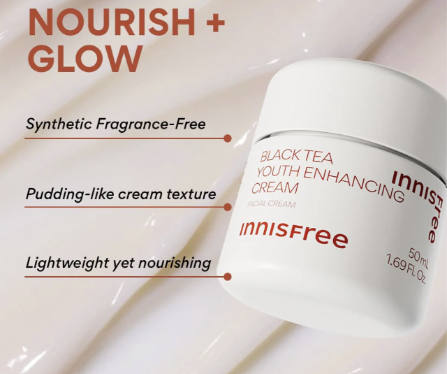 Innisfree Black Tea Youth Enhancing Skincare Set (Toner, Emulsion, Ampoule)