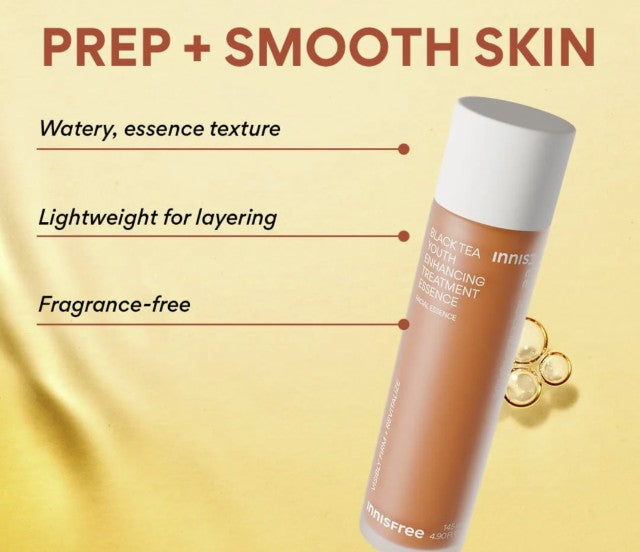 Innisfree Black Tea Youth Enhancing Treatment Essence 145ml (BLACK TEA + PEPTIDE)