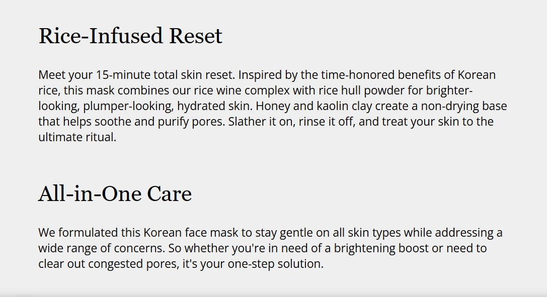 Beauty of Joseon Ground Rice and Honey Glow Mask 150ml